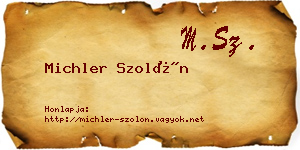 Michler Szolón névjegykártya